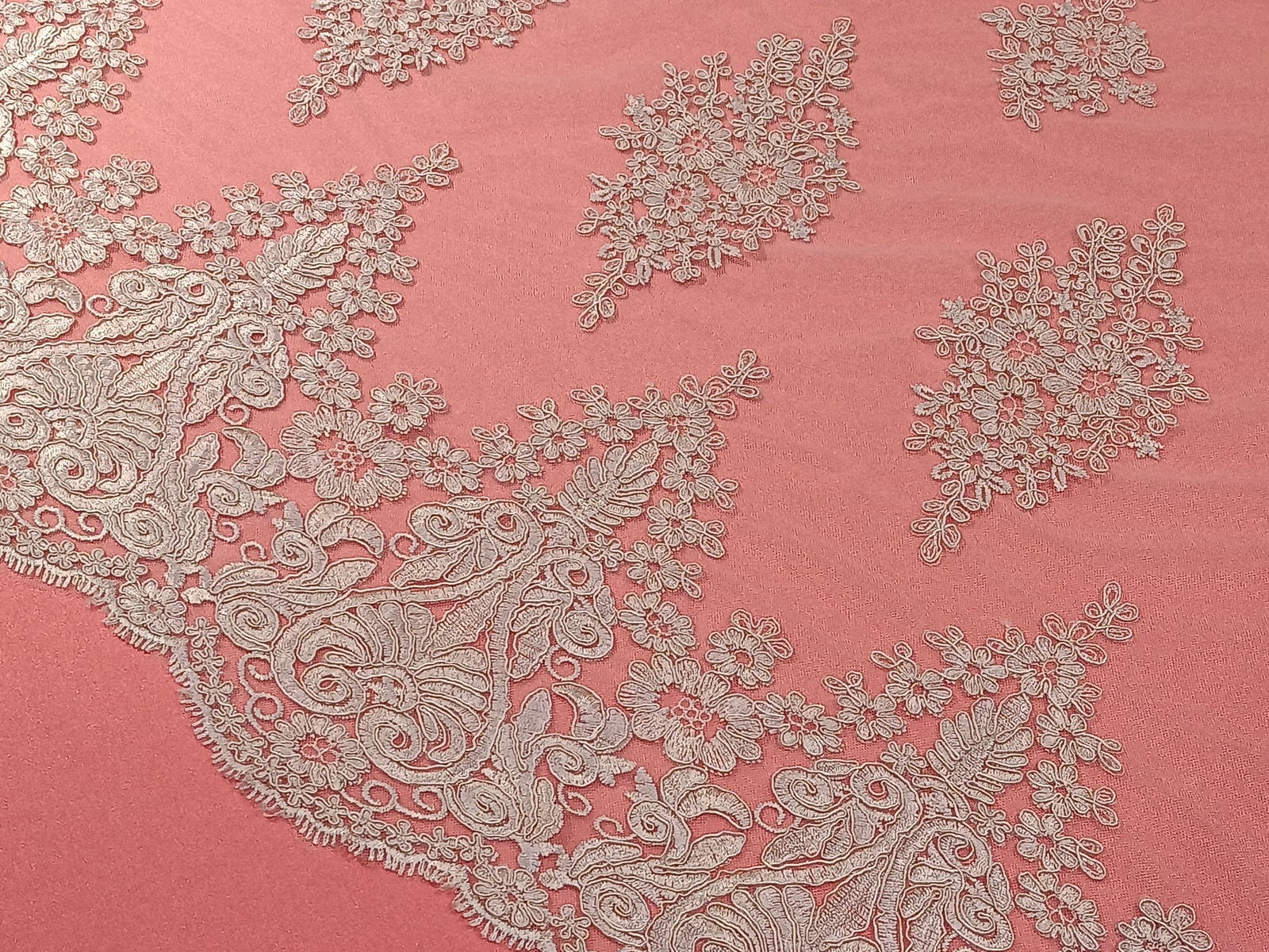 Encaje Rebode Cenefa Rosa Nude
