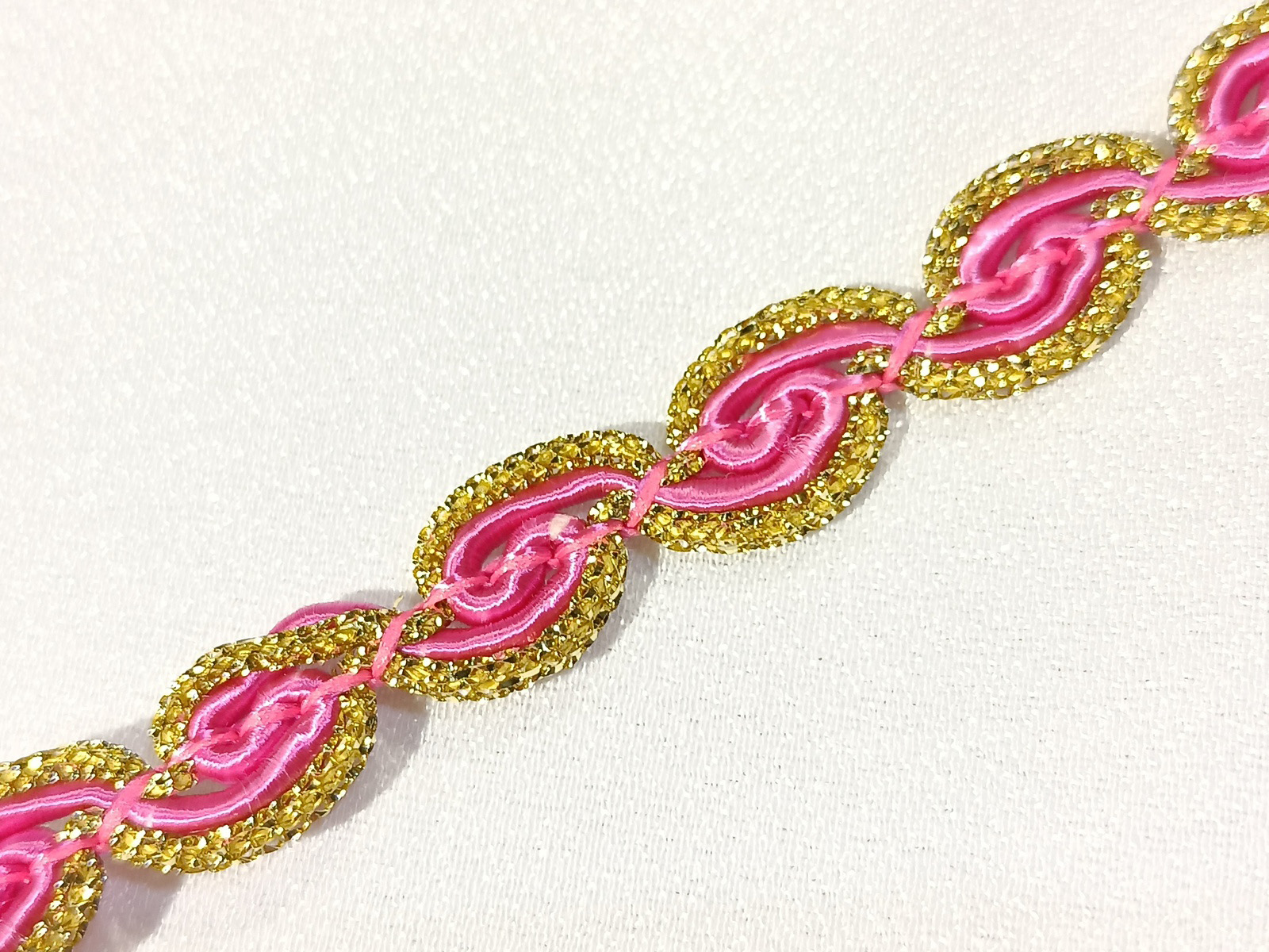 Pasamanería Ondas Filo Oro Rosa