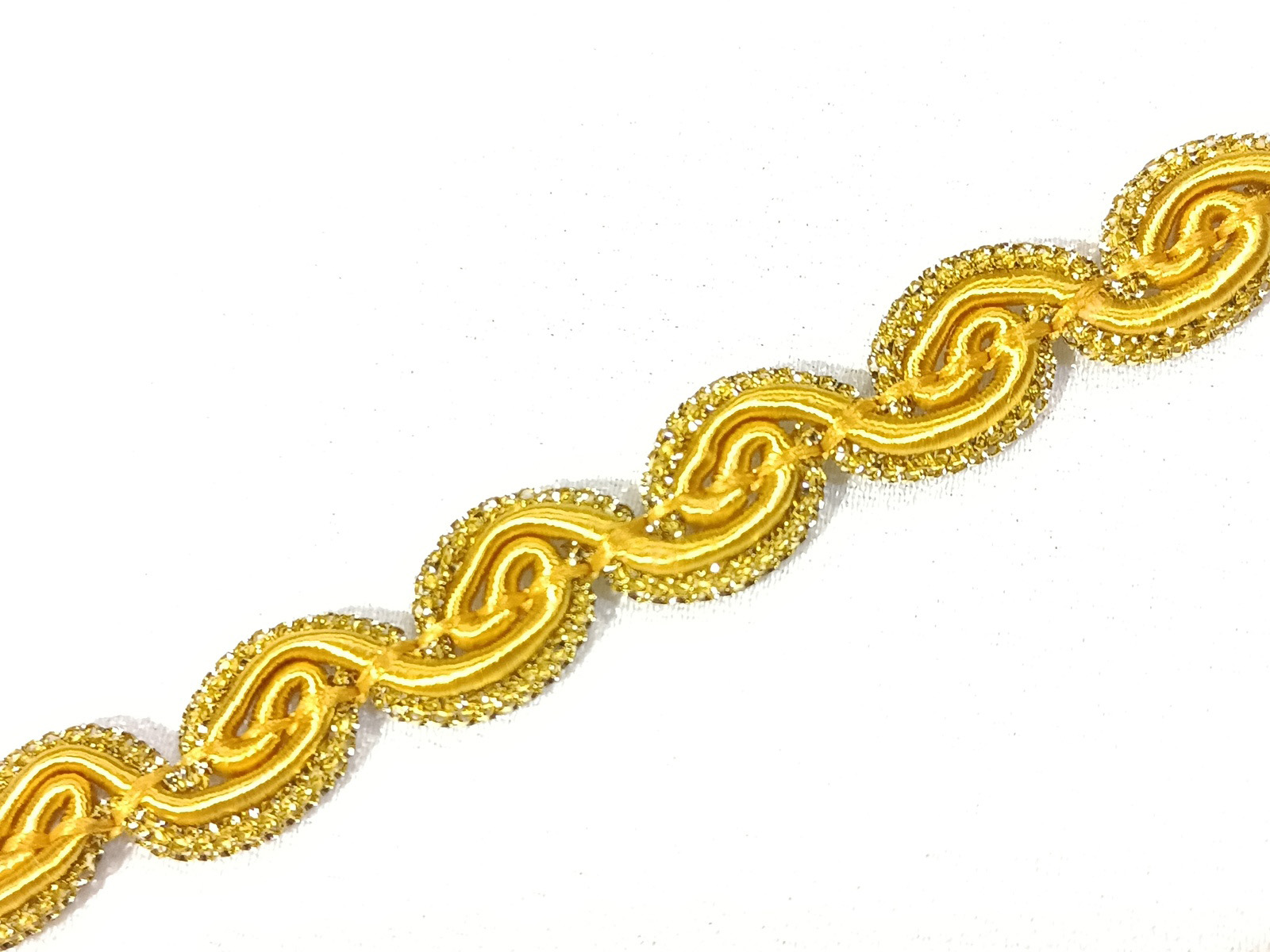 Pasamanería Ondas Filo Oro Mostaza