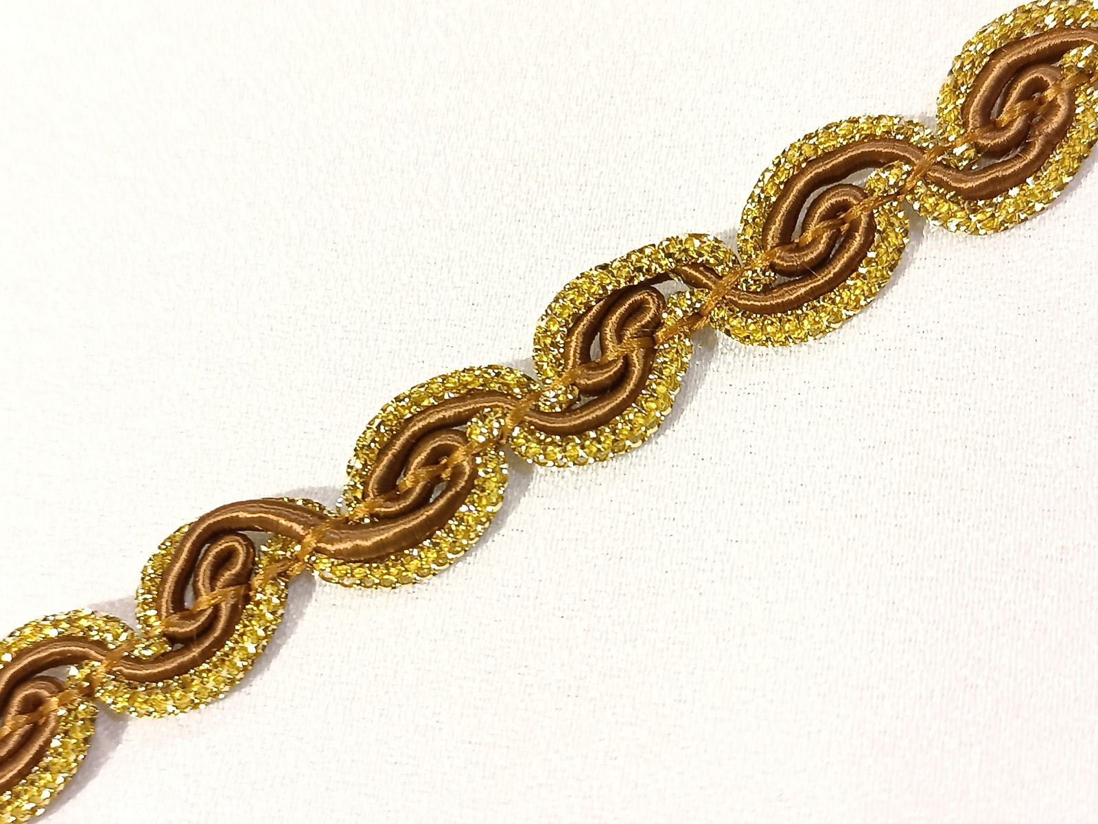 Pasamanería Ondas Filo Oro Marrón