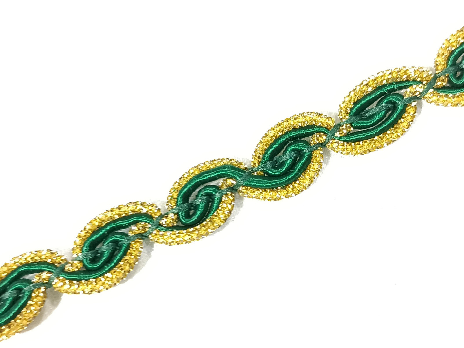 Pasamanería Ondas Filo Oro Verde