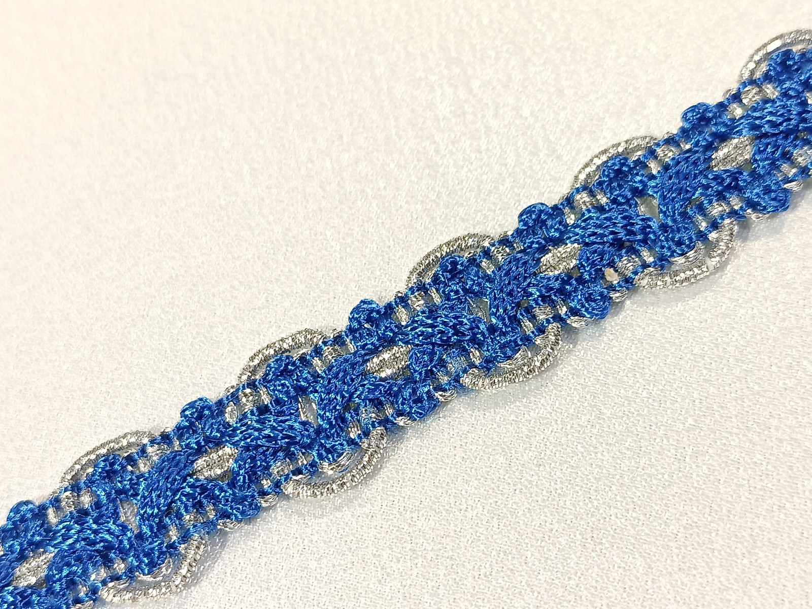 Pasamanería Doble Line Azul/ Plata