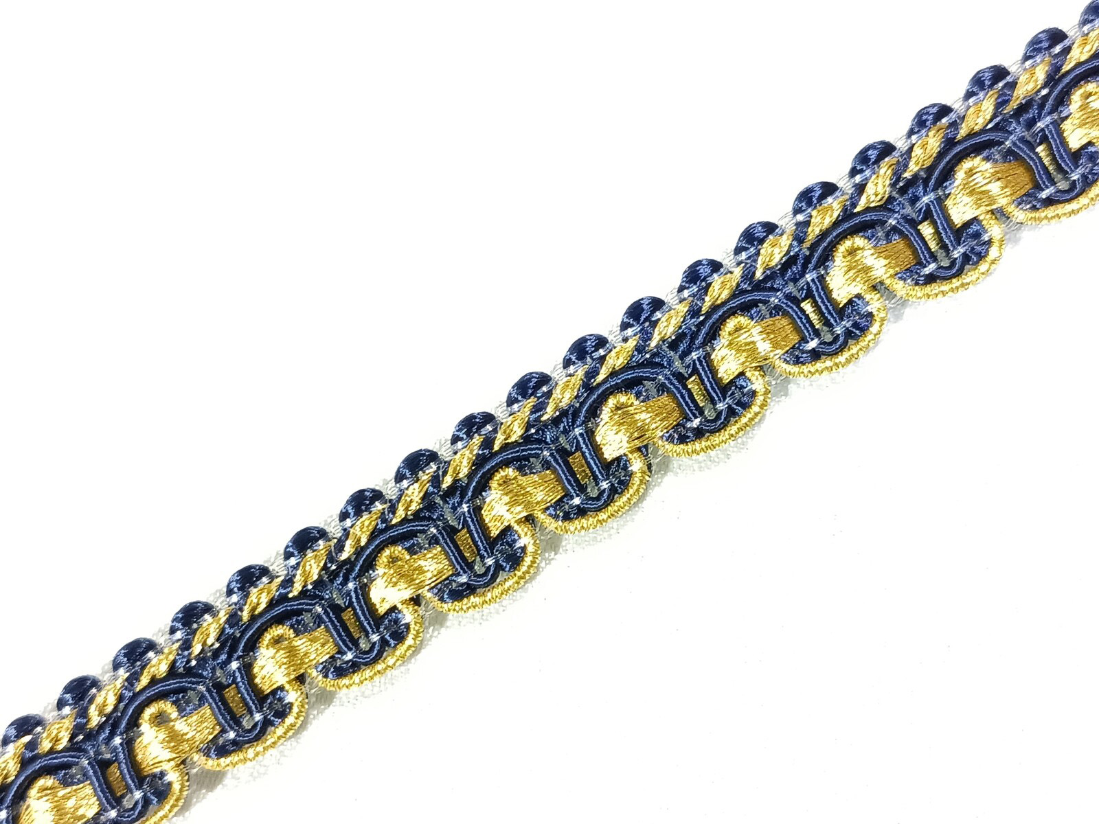 Pasamanería Ondas Filo Mezquita Azul M/ Oro