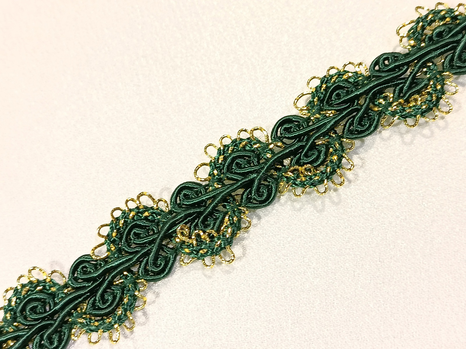 Pasamanería Basilea Ondas Verde/Oro