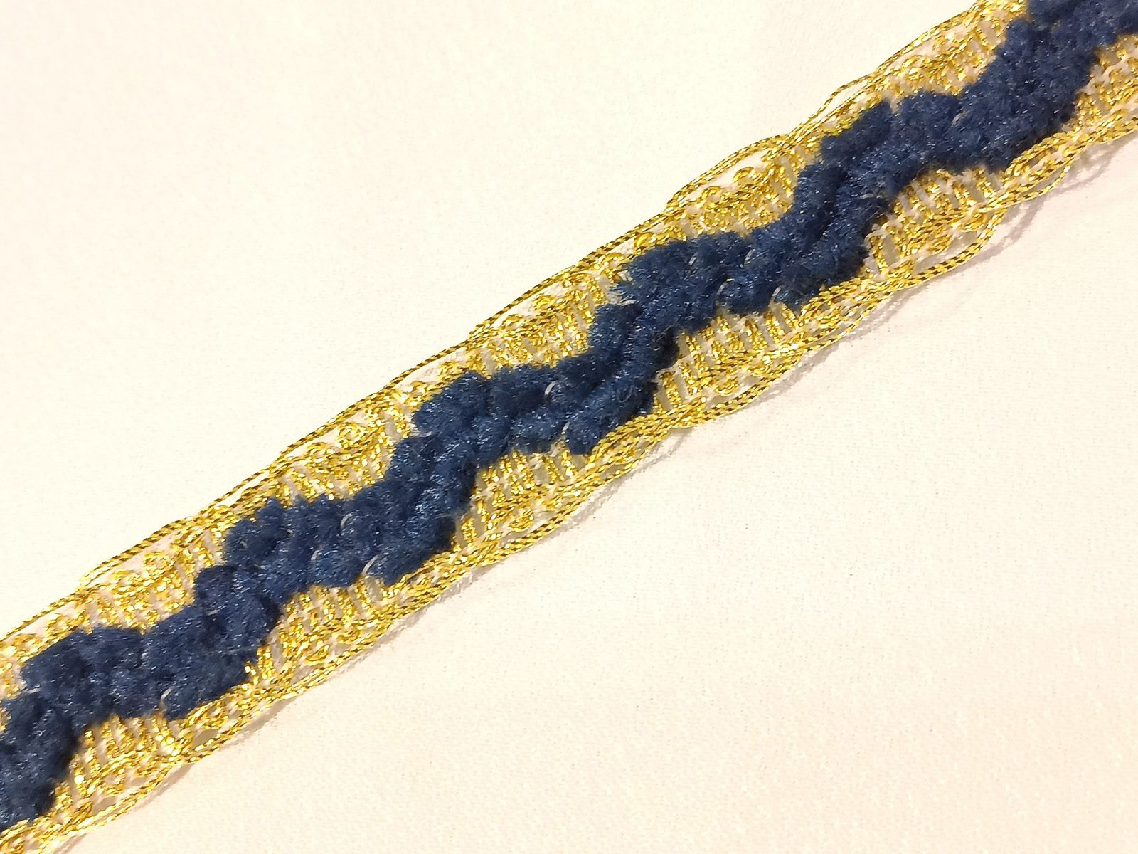 Pasamanería Galón Zig Zag Azul Oro