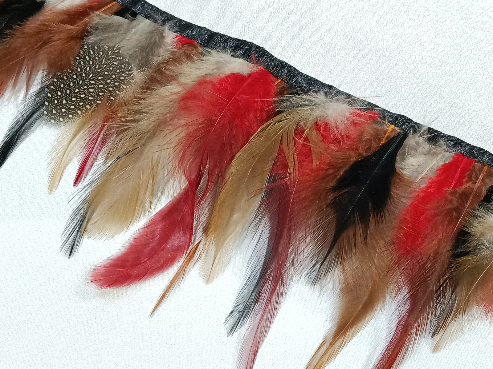 Fleco Pluma Gallo-Perdiz Rojo y Negro