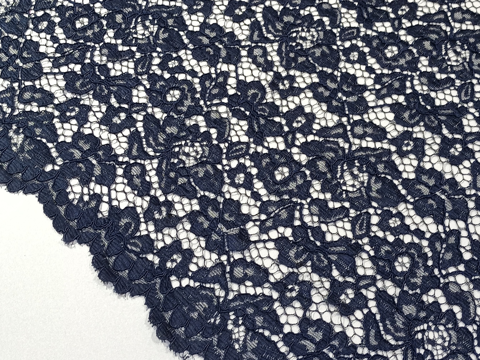 Encaje Rebrode Flor Azul Marino