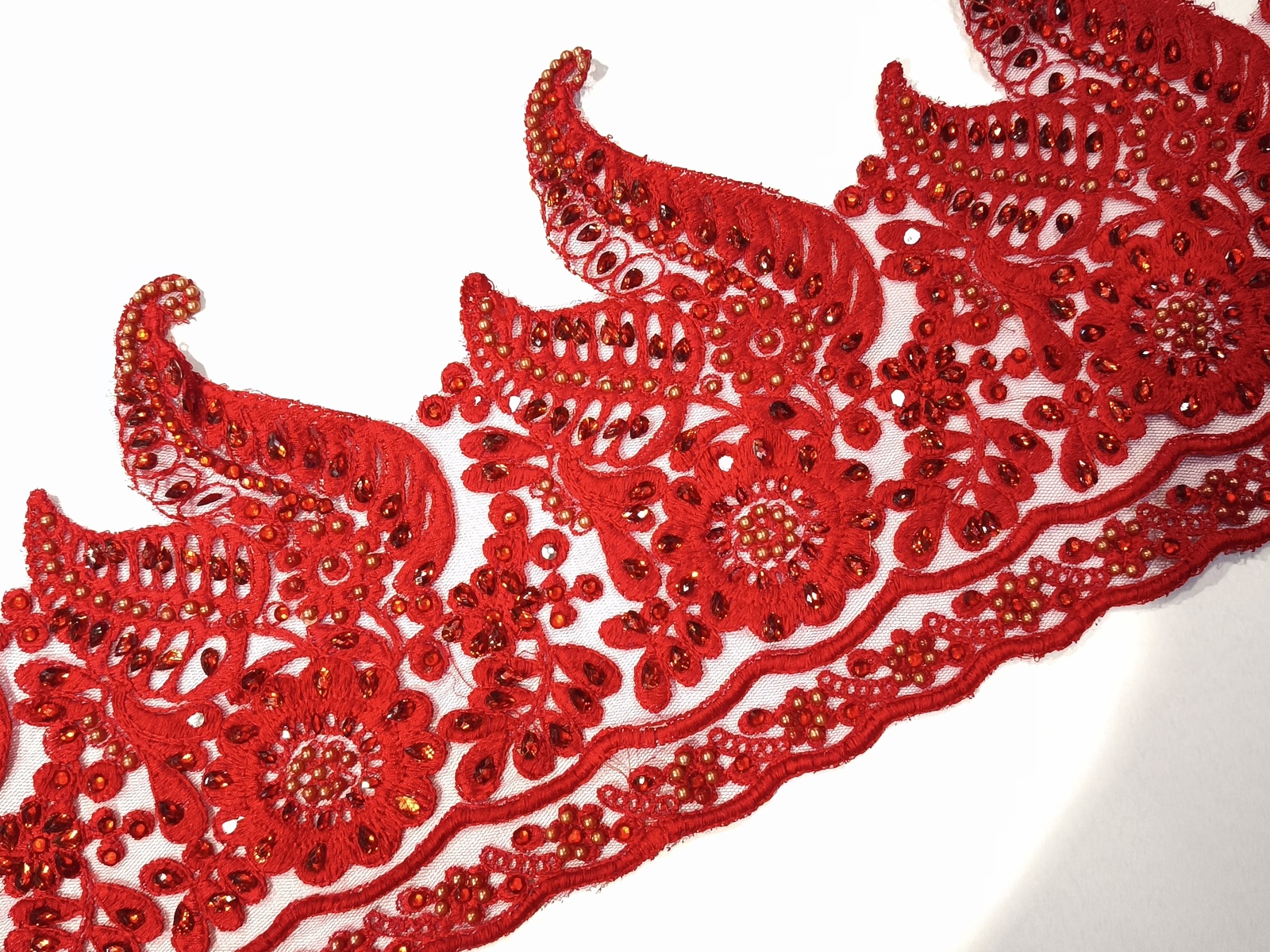 Cenefa Floral Rojo Cristal