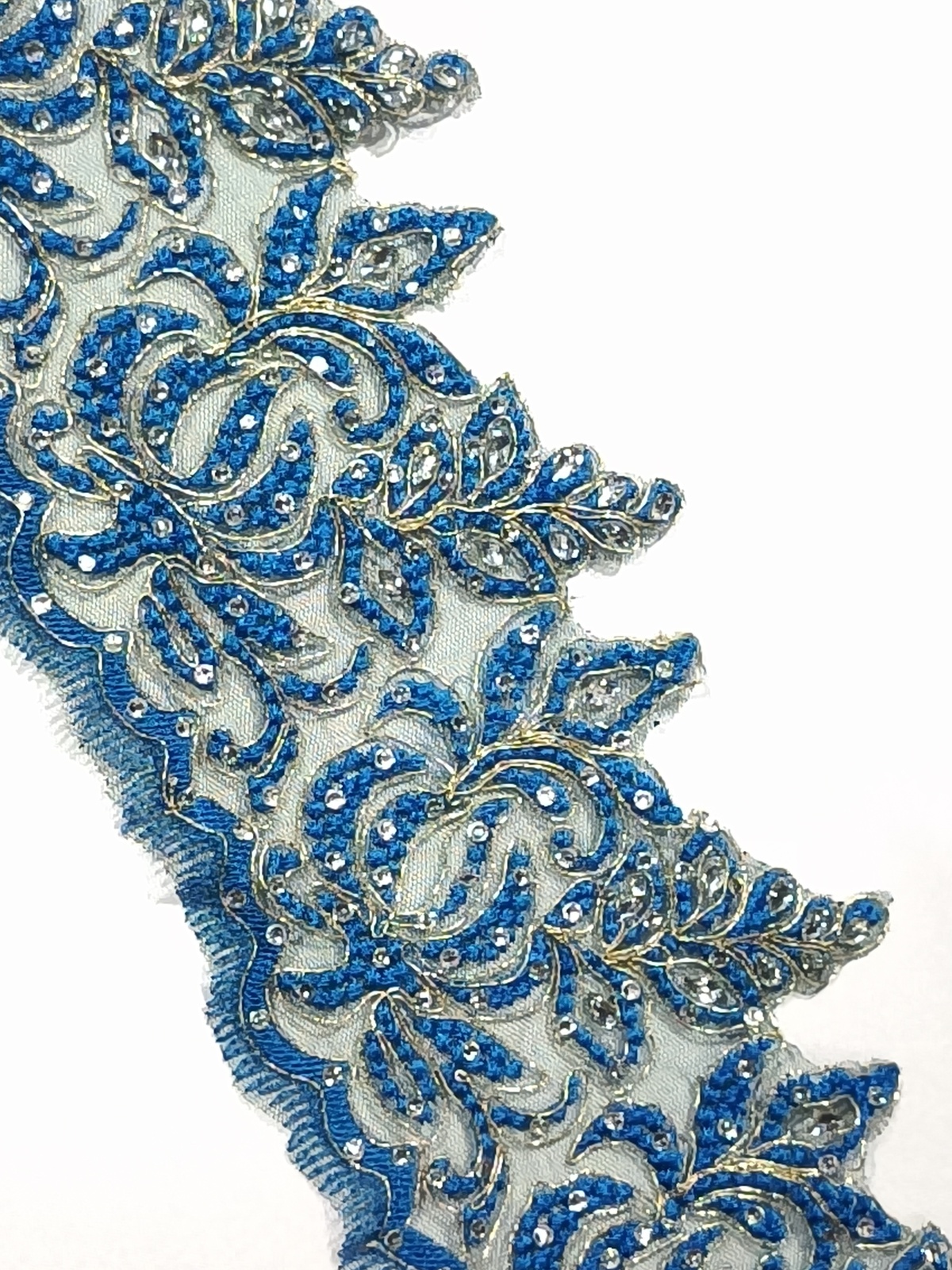 Cenefa Bordada Arabia Azul Cristal