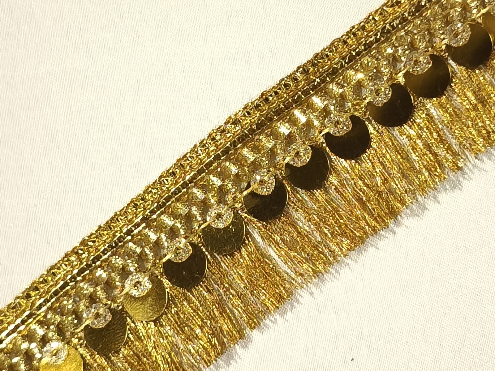 Pasamanería Fleco Lentejuela Oro