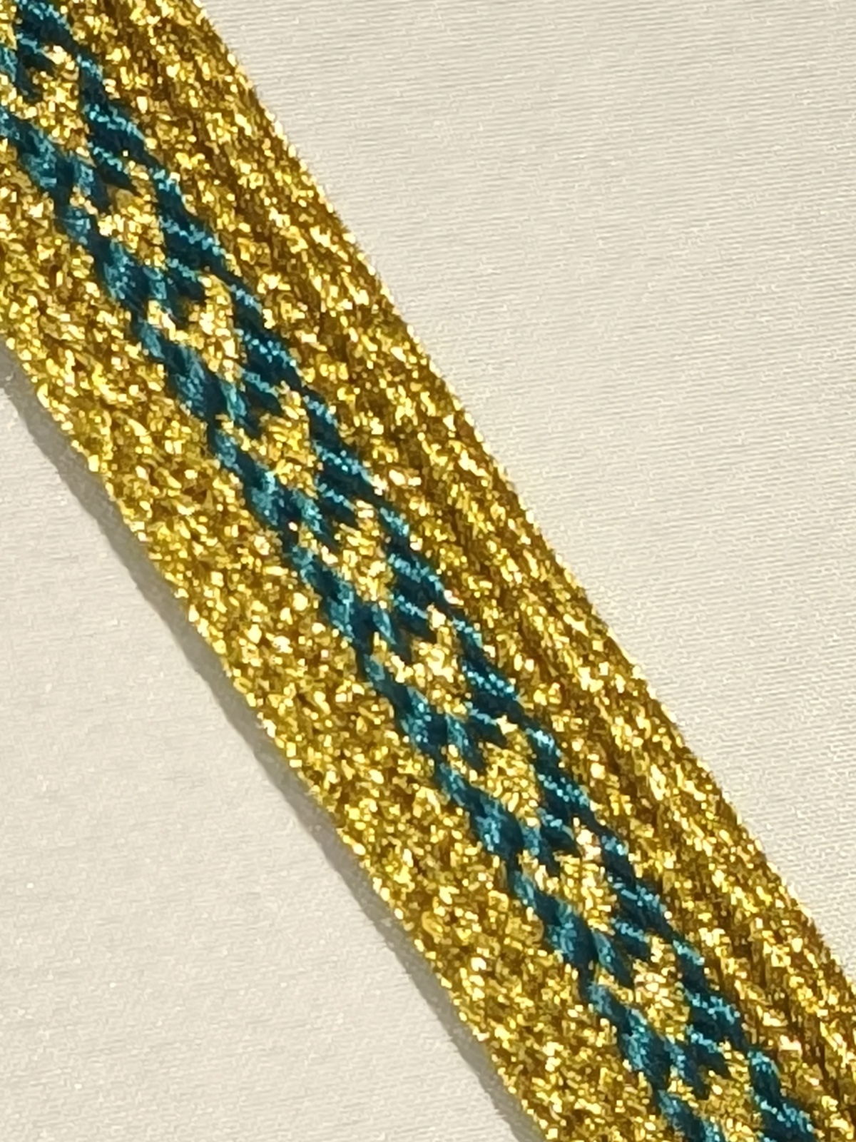 Pasamanería Galón Eclesiastico Turquesa Oro