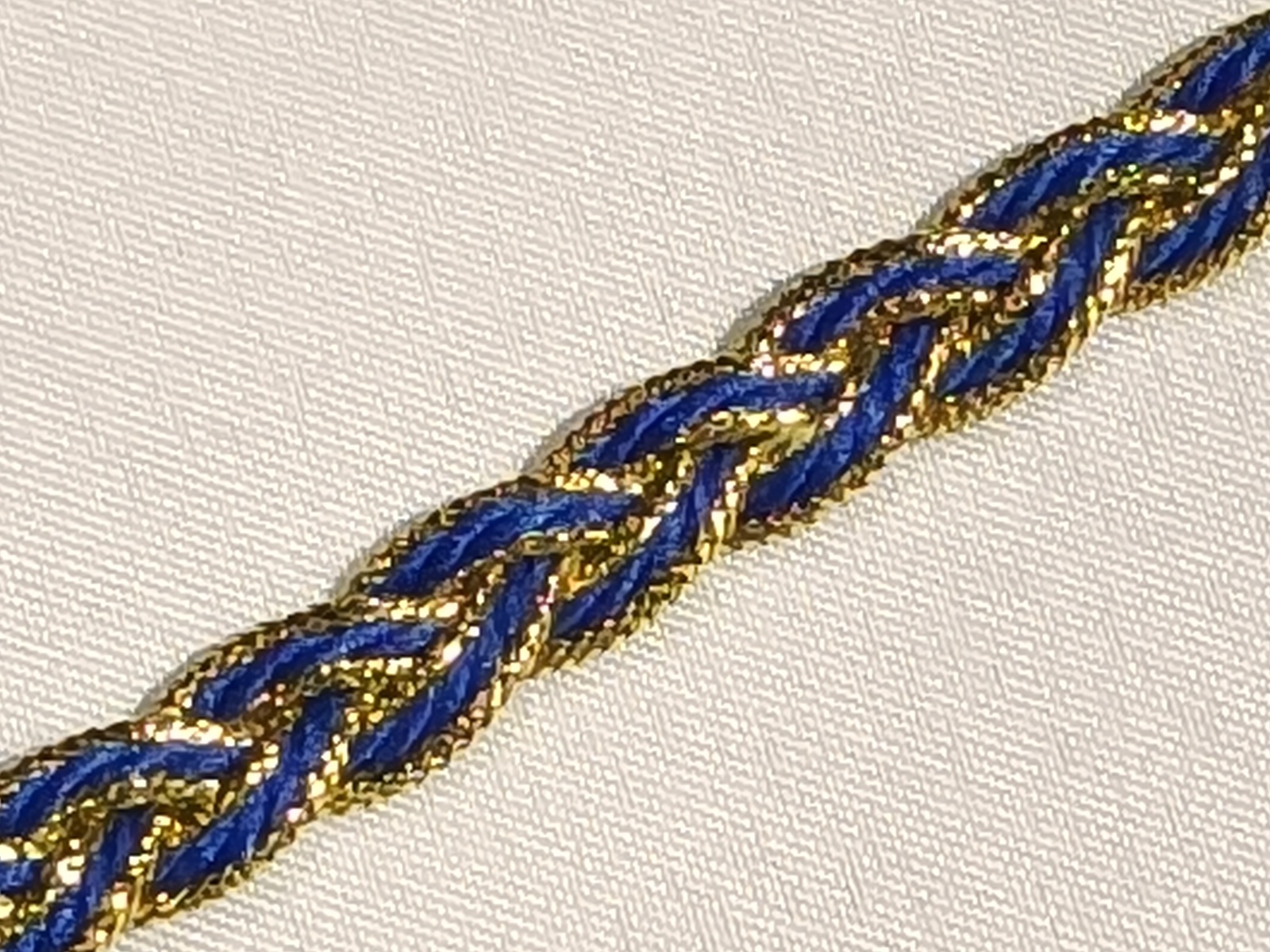 Pasamanería Trenzada Estrecha Azul/ oro