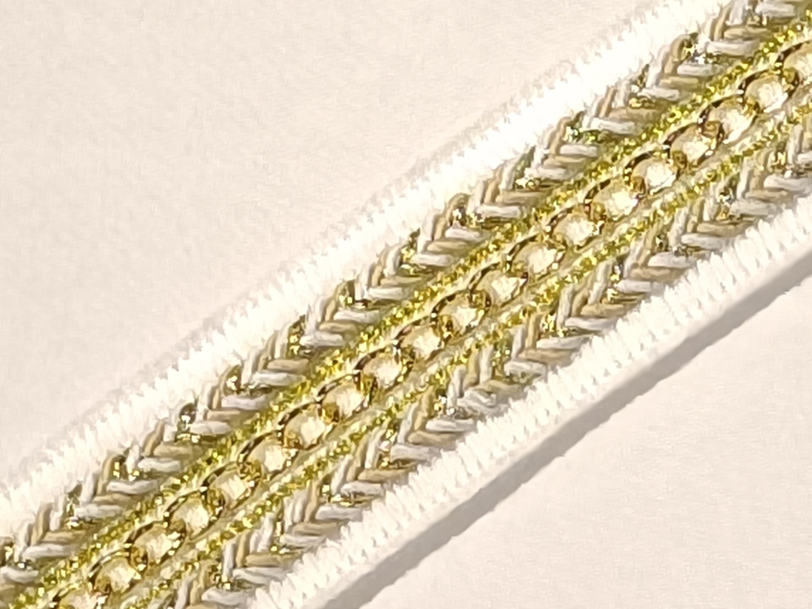 Cenefas Cadenas Espiga Blanco/ oro