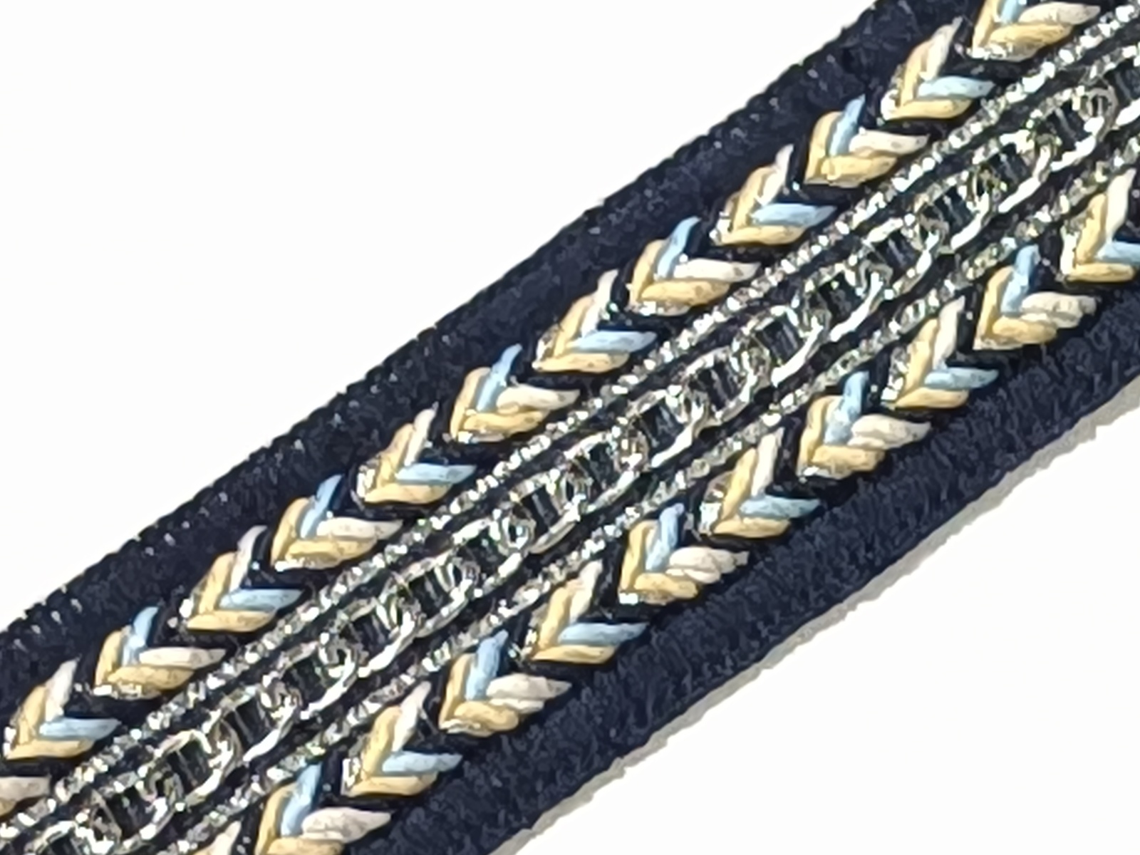 Cenefas Cadenas Espiga Azul Marino/ Plata