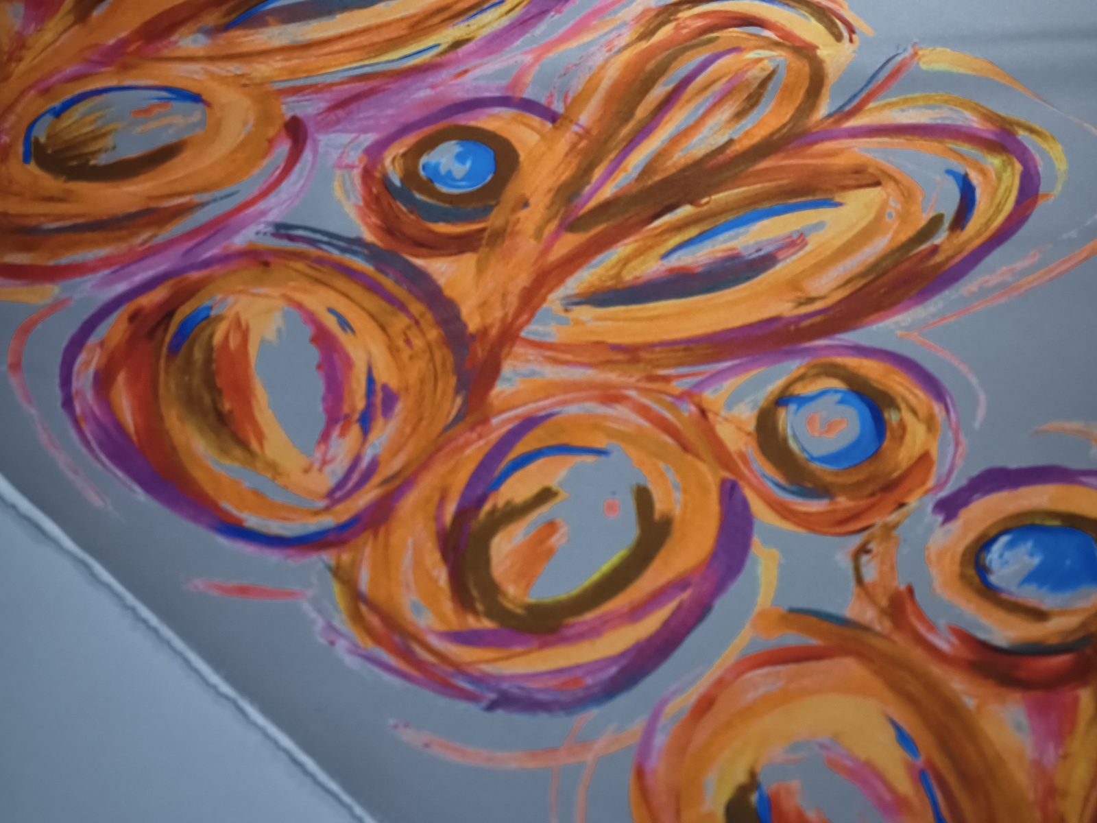 Mikado Acuarela Naranja Gris