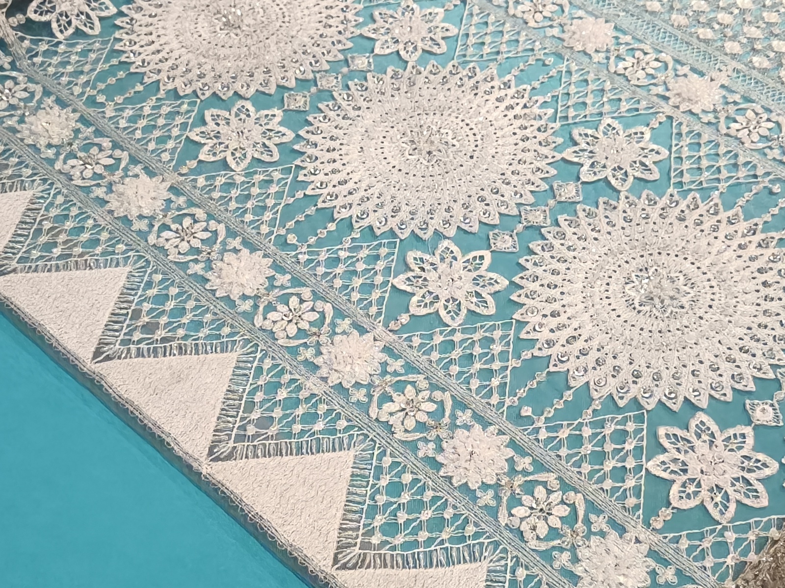 Pedrería Flor Blanco Novia